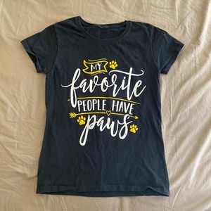 My favorite people have paws black t-shirt